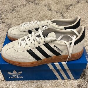 Adidas Handball Spezial sneaker. Womens US size 6. White. Black. New with tags.